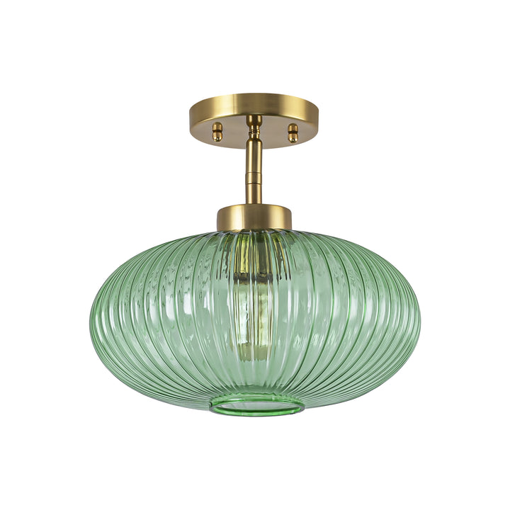 Brillara 1-Light Lantern Shape Semi-Flush Mount Light (12") Brightelier