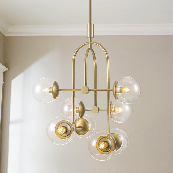 Molura 8-Light Dimmable Sputnik Glass Bubble Chandelier (26") Brightelier