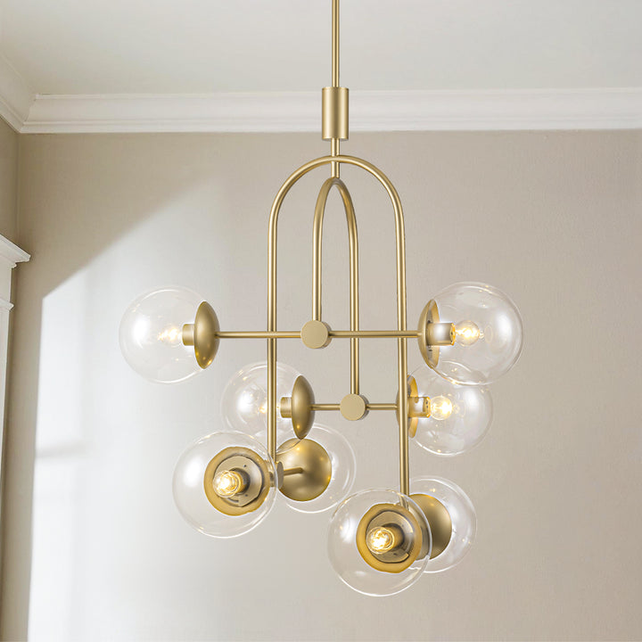 Molura 8-Light Dimmable Sputnik Glass Bubble Chandelier (26") Brightelier