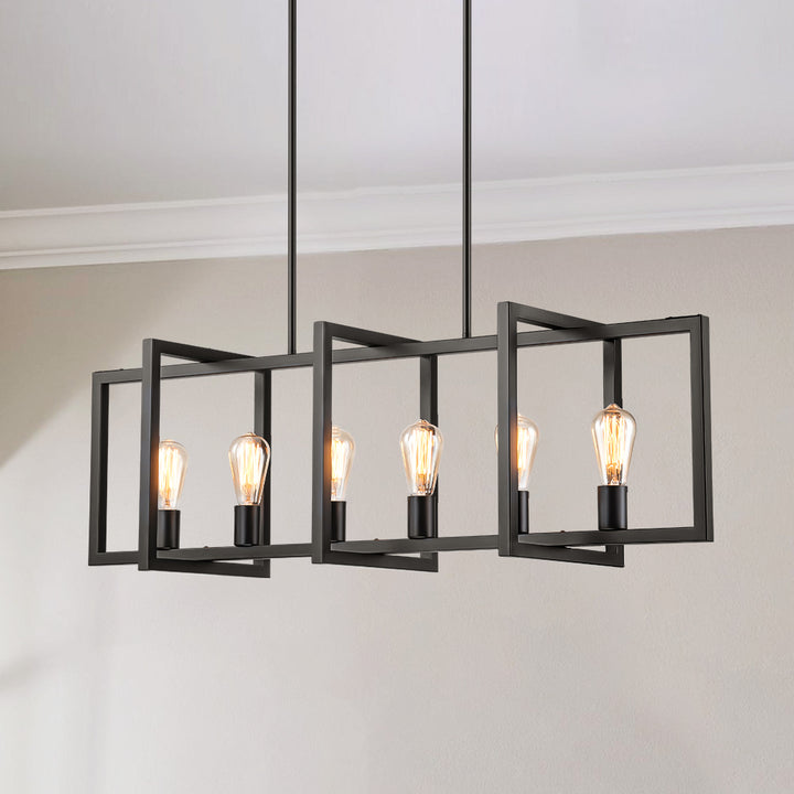 Zenvia 6-Light Dimmable Aluminum Kitchen Island Industrial Chandelier (43") My Store