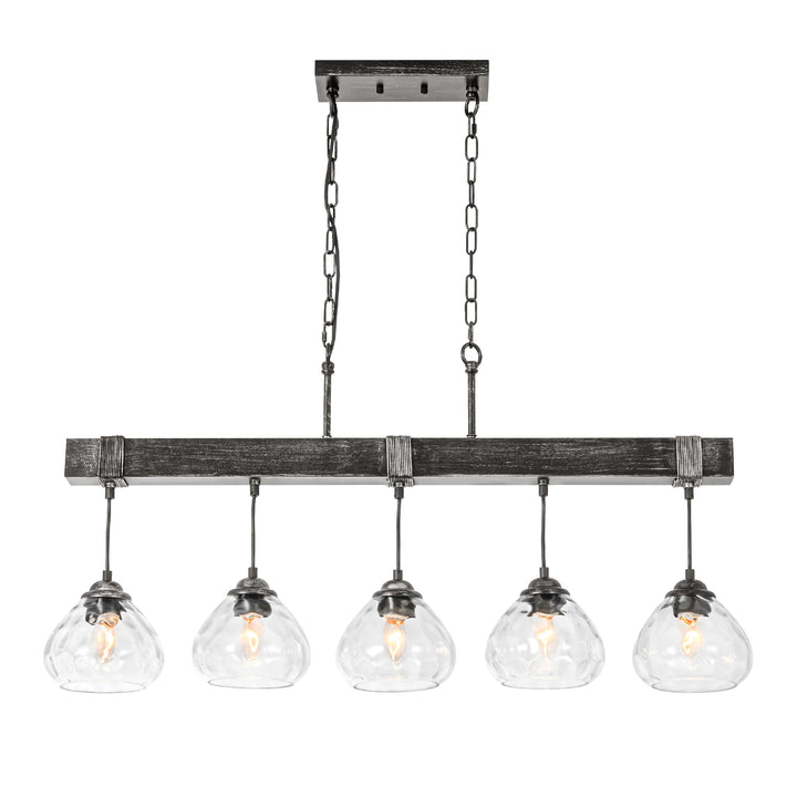 Zenvia 5-Light Dimmable Glass Transitional Linear Chandelier(39") My Store