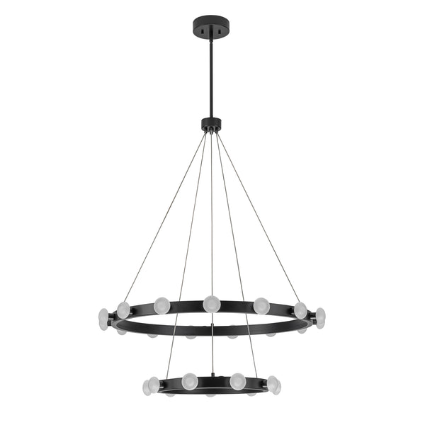 Glintory 24-Light LED Wagon Wheel Integrated Modern Chandelier (34")