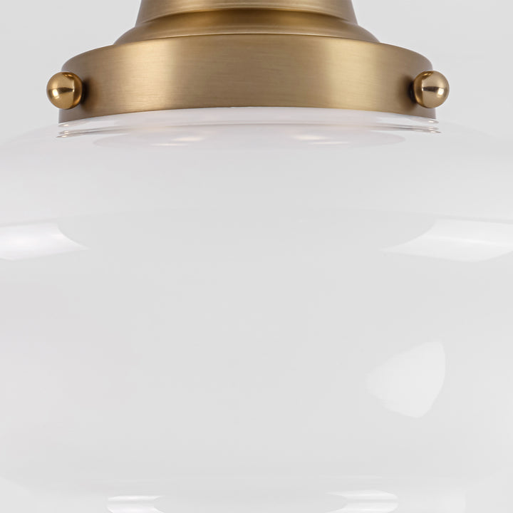 Terrana 1-Light Opal Modern Modern Semi-Flush Mount (12") Brightelier