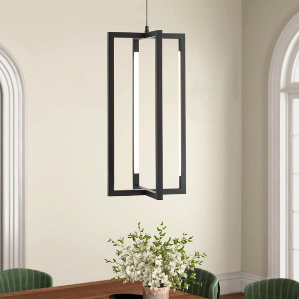 Dresqui 1-Light Dimmable LED Modern Rectangle Pendant (11")