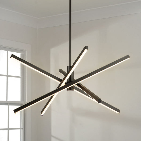 Nortivy 4-Light Aluminum Dimmable LED Contemporary Chandelier (26")