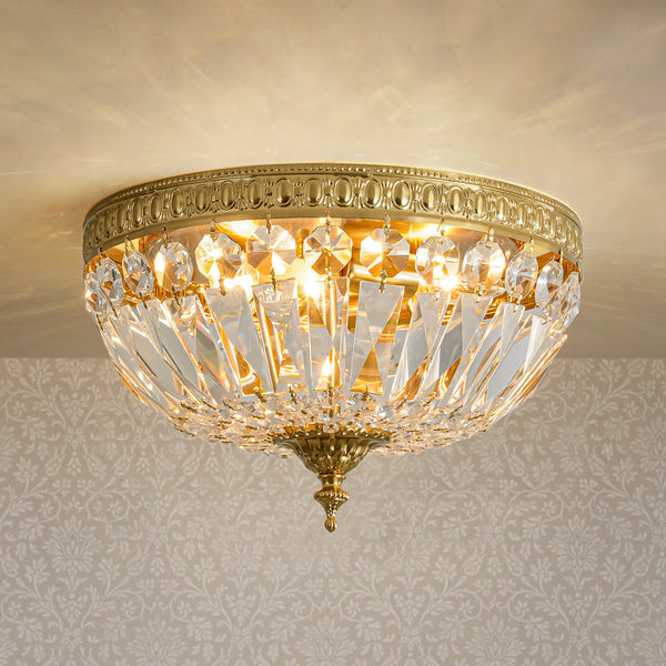 Auralyn 3-Light Dimmable Crystal Classic Unique Statement Flush Mount (13")