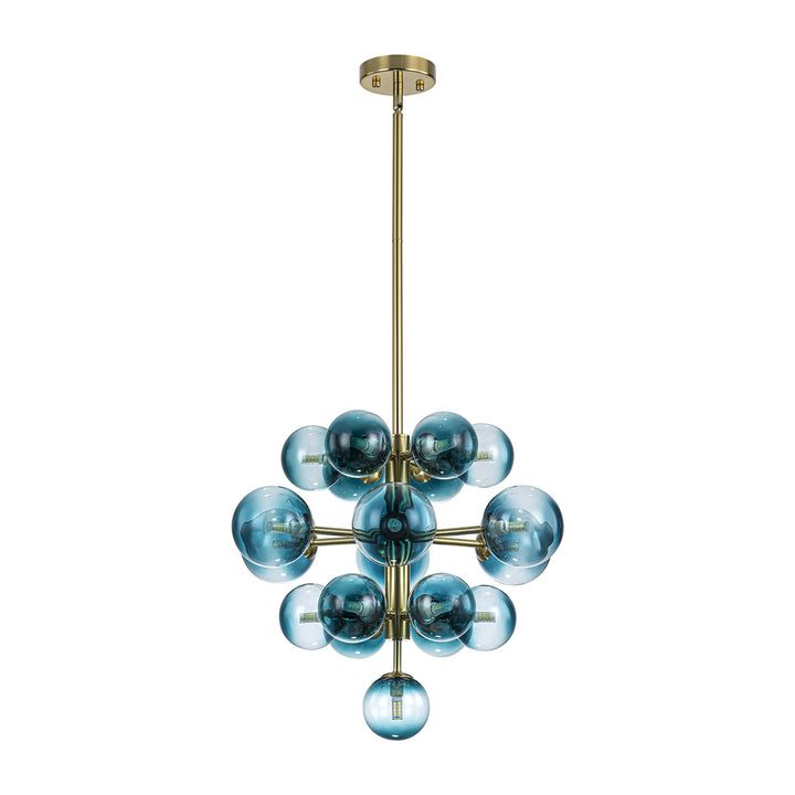 Lumiere 19-Light Dimmable Tiered Glass Globes Coastal Chandelier (21") My Store