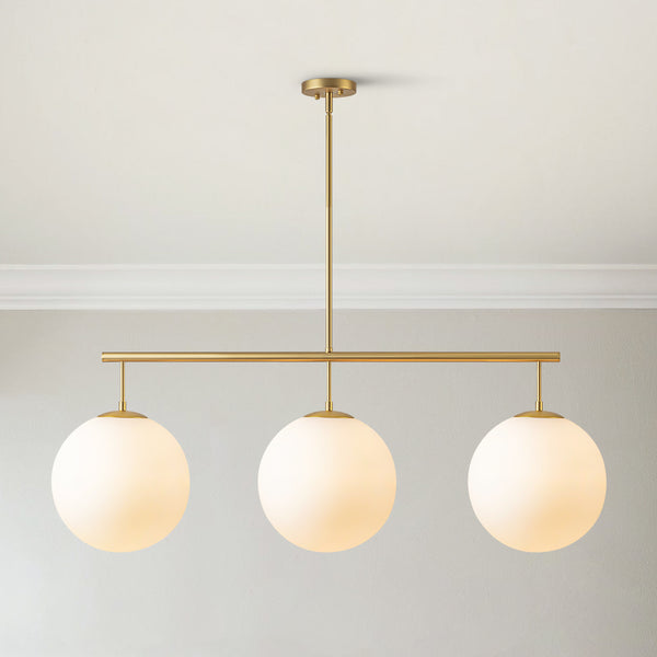 Soluma 3-Light Dimmable Glass Modern Linear Chandelier (47")