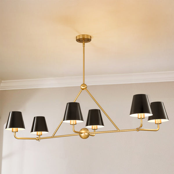 Zenvia 6-Light Linear Contemporary Kitchen Island Pendant (46") Brightelier