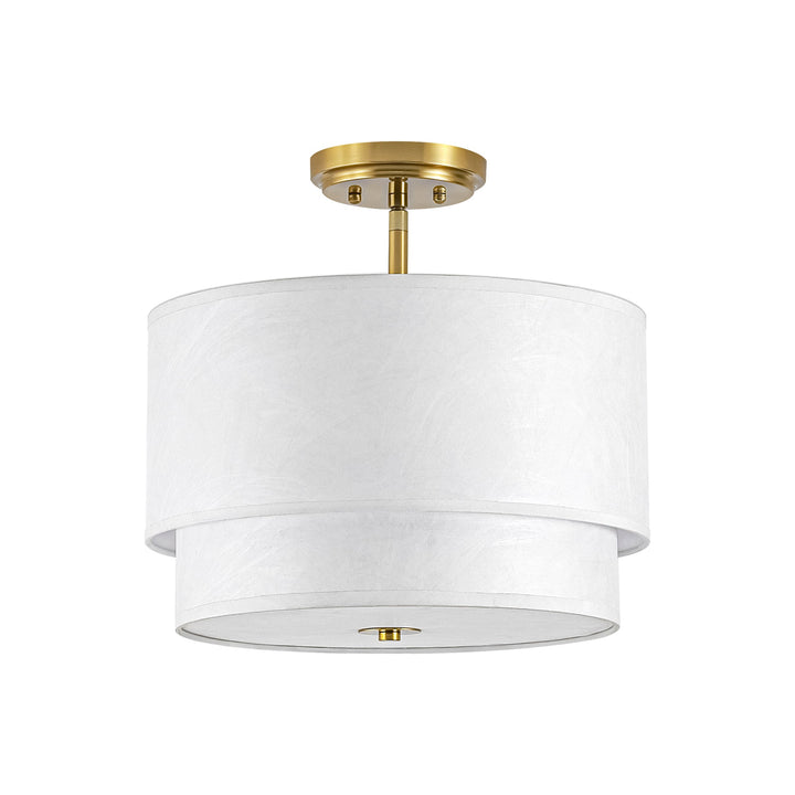 Rovista 3-Light Dimmable Fabric Modern Farmhouse Drum Semi-Flush Mount (15") My Store