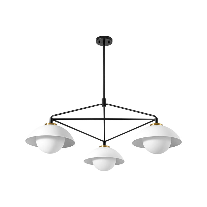 Velroa 3-Light Dimmable Glass Industrial Dome Shaded Chandelier (42") My Store