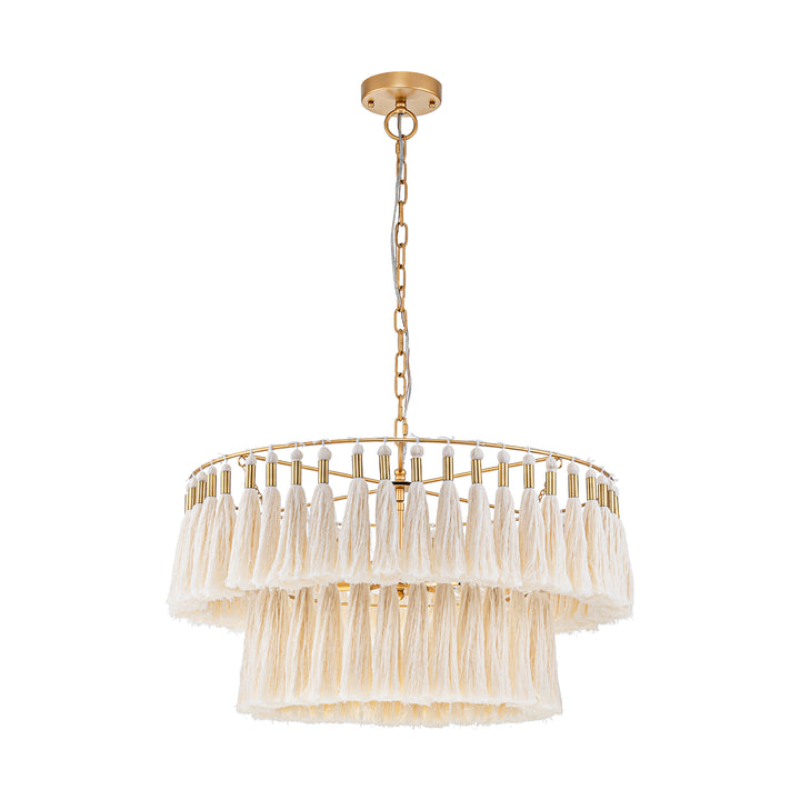 Brilune 6-Light Dimmable Fabric Bohemian Round Chandelier (23") My Store