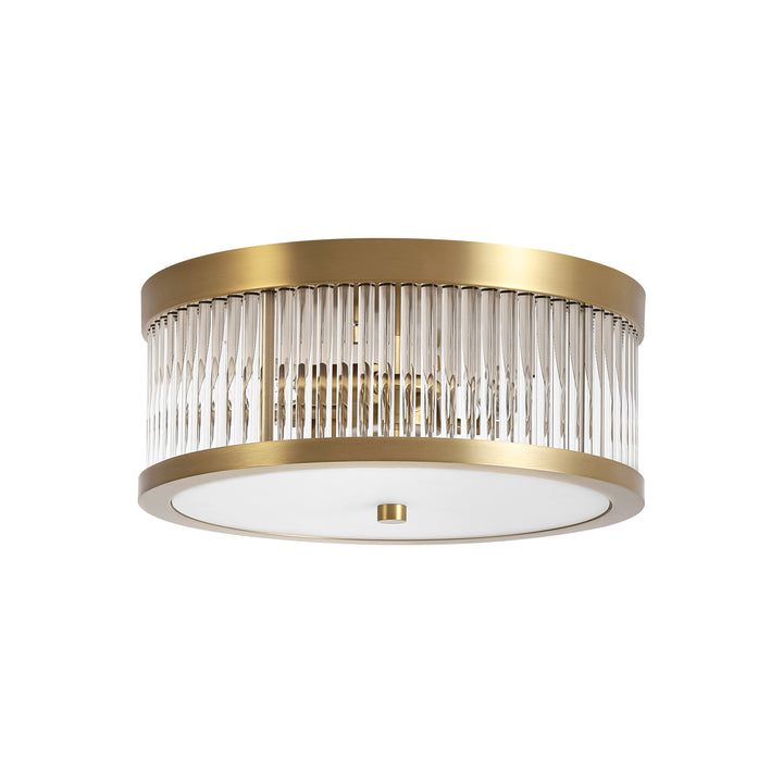 Zylla 3-Light Dimmable Glass Transitional Drum Flush Mount (12") My Store