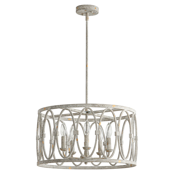 Virelle 5-Light Farmhouse Drum Candlestick Rustic Chandelier (20")