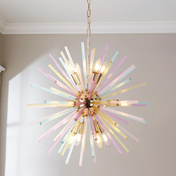 Eclipsa 12-Light Sputnik Sphere Firework Rainbow Glam Chandelier (22") My Store