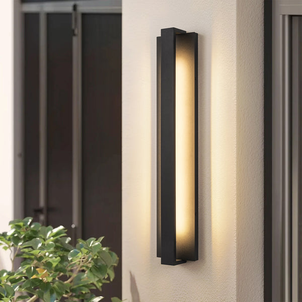 Velroa 1-Light Dimmable Aluminum LED Contemporary Rectangular Outdoor Wall Sconce (24")