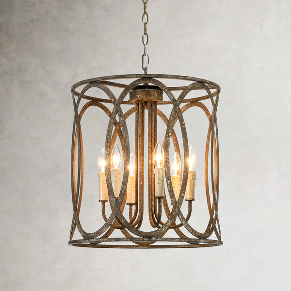 Dravyn 4-Light Dimmable Rustic Caged Chandelier (17") My Store