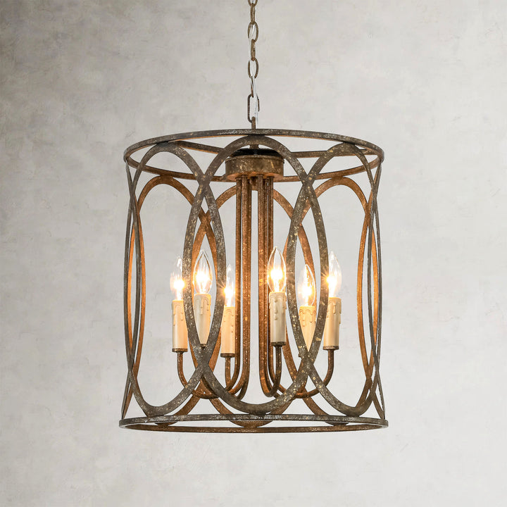 Dravyn 4-Light Dimmable Rustic Caged Chandelier (17") My Store