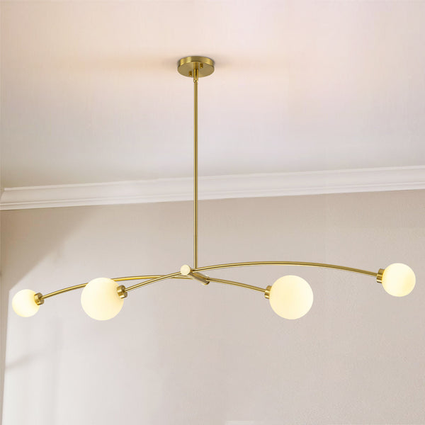 Orabella 4-Light Sputnik Linear Globe Modern Pendant (51") Brightelier
