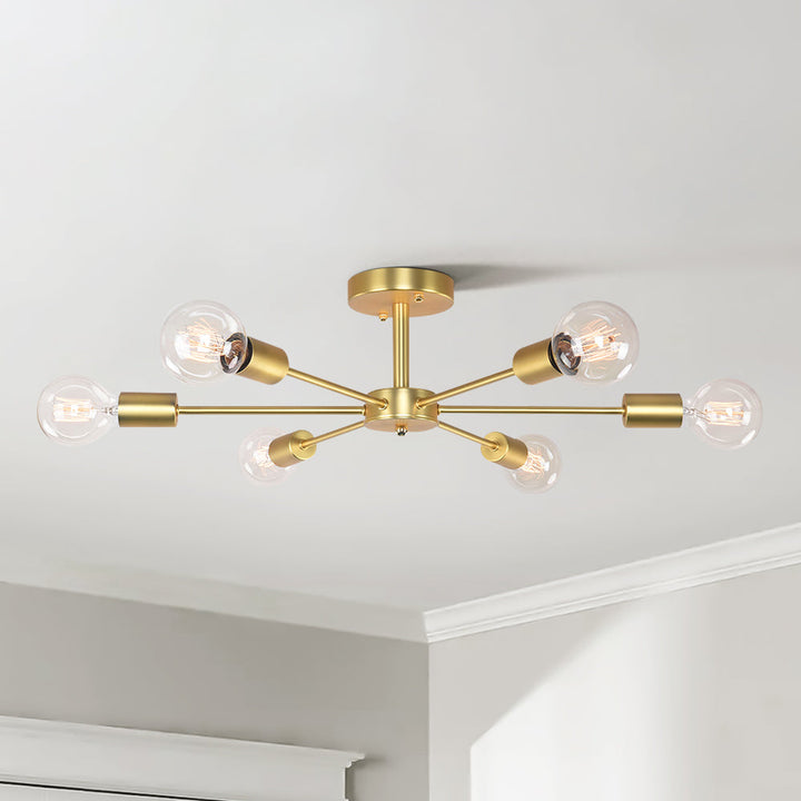 Whispora 6-Light Dimmable Linear Contemporary Semi-Flush Mount (24") My Store