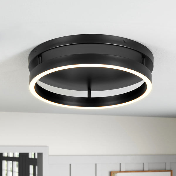 Zylla 1-Light Dimmable Aluminum LED Modern Round Flush Mount (13")