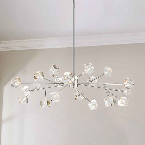 Dresqui 18-Light Sputnik Cluster Cube Crystal Glam Chandelier (41") My Store
