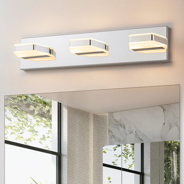 Brillio 3-Light Dimmable LED Modern Geometric Vanity Wall Sconce (20")