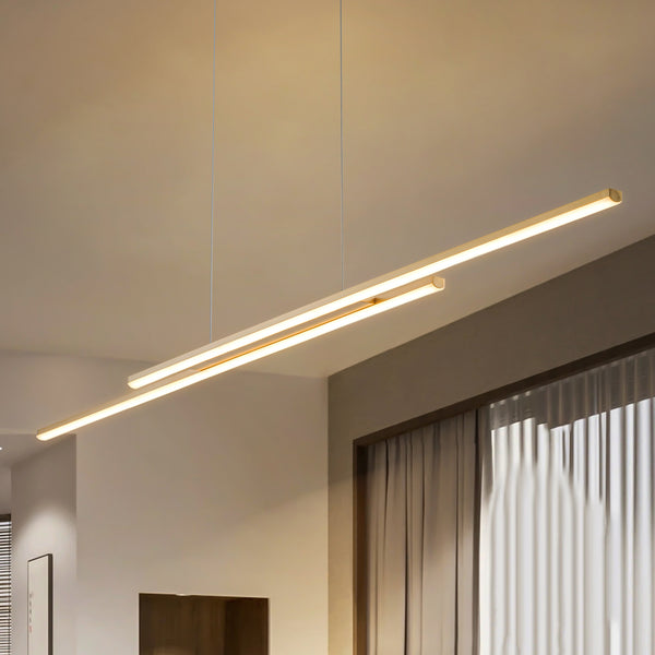 Nortivy 2-Light Aluminum Dimmable LED Linear Modern Pendant (59")