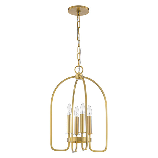 Arlowe 4-Light Dimmable Lantern Geometric Mid-Century Chandelier (14")