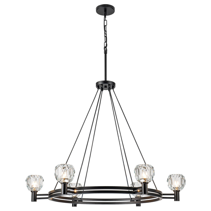 Dresqui 6-Light Dimmable Wheel Crystal Mid-Century Chandelier (35") My Store