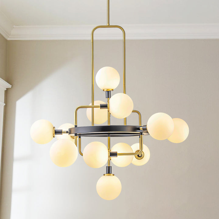 Noctiva 12-Light Dimmable Aluminum Sputnik Mid-Century Chandelier (31") Brightelier