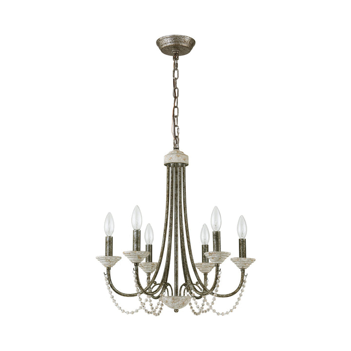 Dresqui 6-Light Dimmable Wood Traditional Candle Style Chandelier (20") My Store