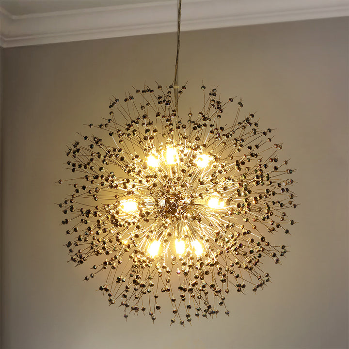 Solmere 9-Light Crystal Firework Contemporary Chandelier (20") Brightelier