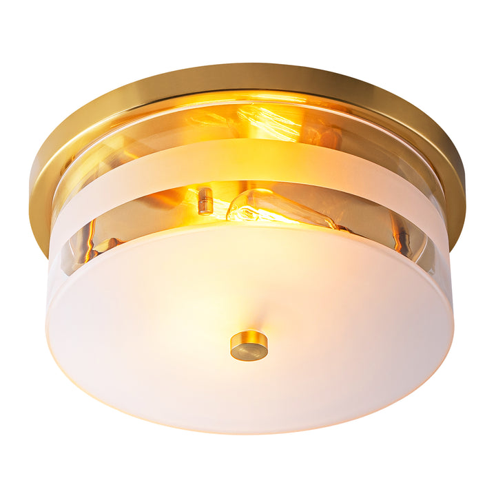 Lumisca 2-Light Seeded Glass Modern Industrial Ceiling Light (11") Brightelier