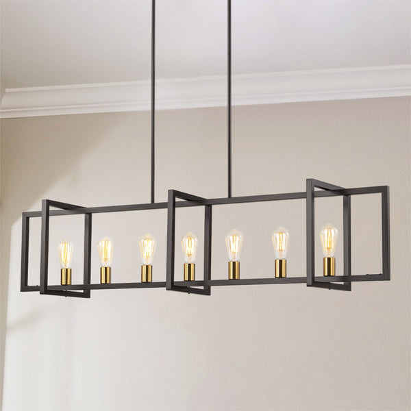 Zenvia 7-Light Kitchen Island Farmhouse Pendant (59")