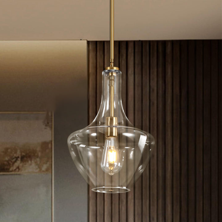 Brillara 1-Light Dimmable Glass Mid-Century Modern Pendant (10") Brightelier