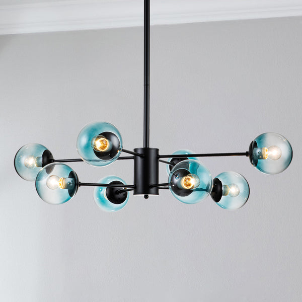 Veylin 8-Light Linear Modern Glass Fixture (39")