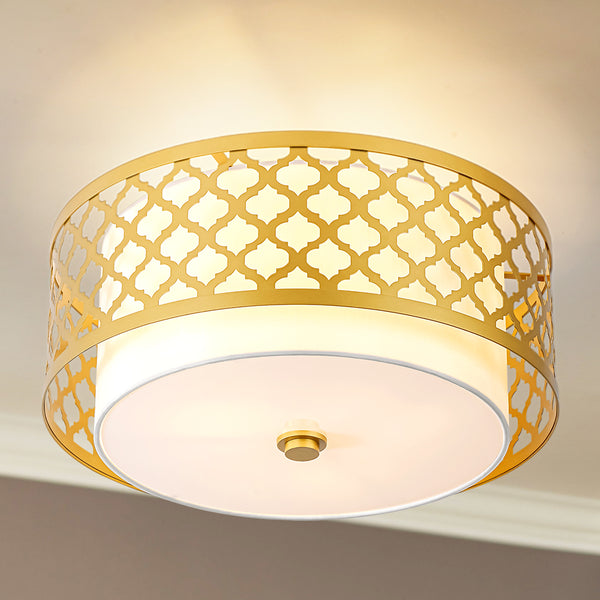 Rondira 3-Light Drum Mid-Century Modern Flush Mount (18") Brightelier
