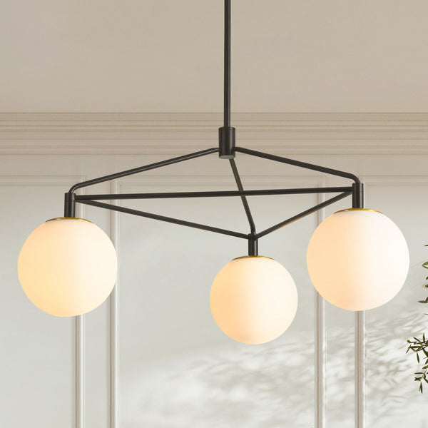 Veylin 3-Light Dimmable Glass Modern Geometric Chandelier (30") My Store