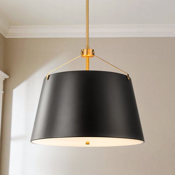 Fravix 3-Light Dimmable Aluminum Drum Industrial Pendant (19") Brightelier