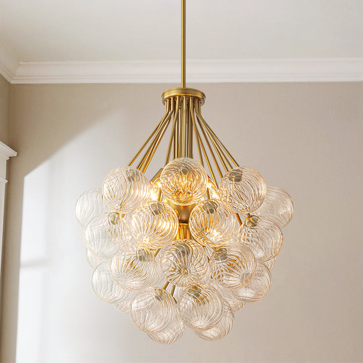 Orbina 12-Light Dimmable Glass Globe Sputnik Mid-Century Chandelier (26") Brightelier