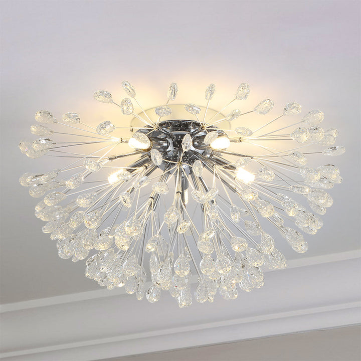 Fosca 5-Light Dimmable Crystal Dandelion Modern Flush Mount (20") My Store