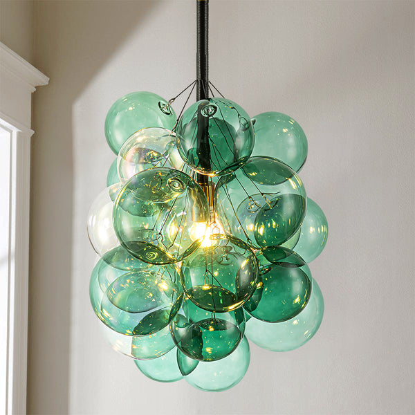 Clairorb 1-Light Cluster Glass Globe Bubble Glam Chandelier (18") Brightelier