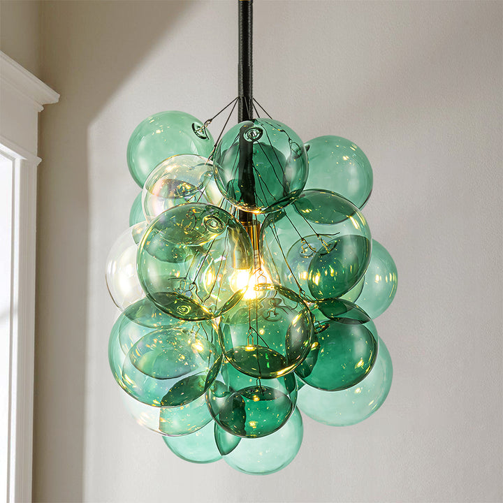 Clairorb 1-Light Cluster Glass Globe Bubble Glam Chandelier (18") Brightelier