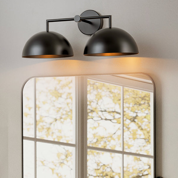 Eclara 2-Light Dimmable Industrial Half-Dome Vanity Wall Sconce (20")