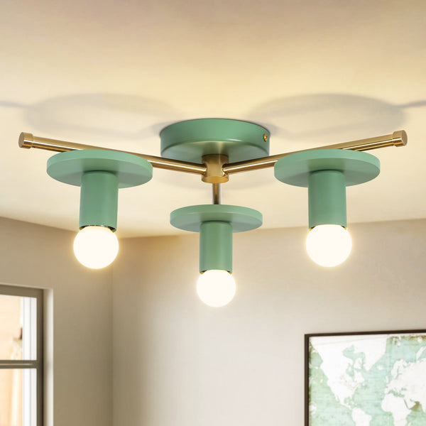 Arvola 3-Light Dimmable Wood Modern Farmhouse Flush Mount (17") My Store