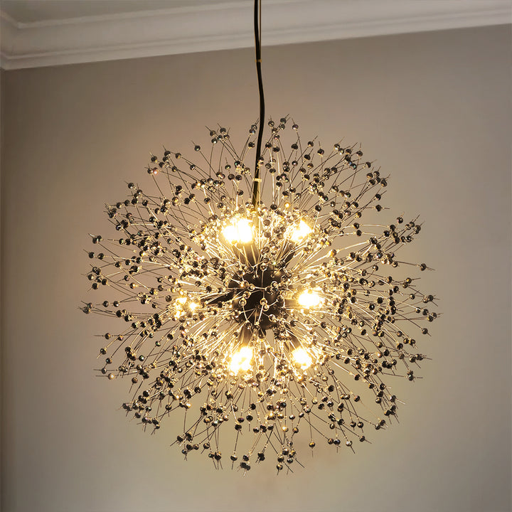 Solmere 9-Light Crystal Firework Contemporary Chandelier (20") Brightelier