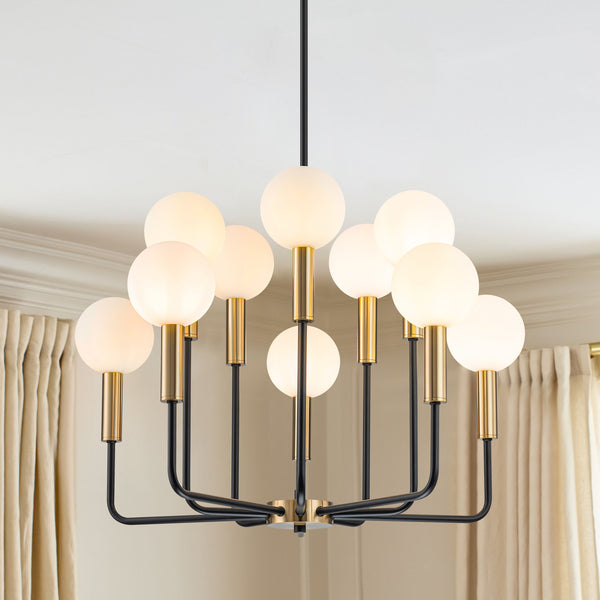 Dresqui 10-Light Dimmable Glass Classic Globe Chandelier (27")