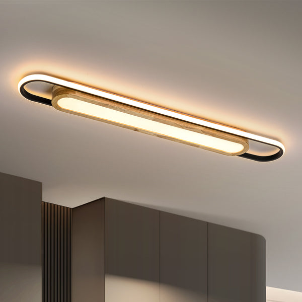 Lumisca LED Wood Integrated Modern Flush Mount (39")
