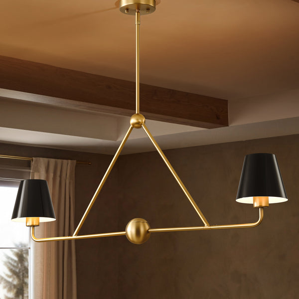 Zenvia 2-Light Linear Contemporary Kitchen Island Pendant (38")